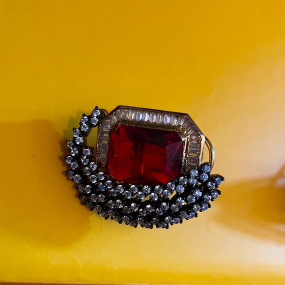 Cubic zirconia or AD with ruby faux stone - Picture 2 of 3